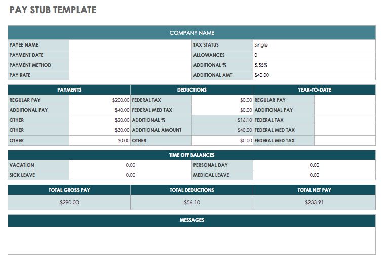 IC Google Pay Stub Template