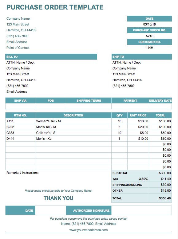 quick invoice template