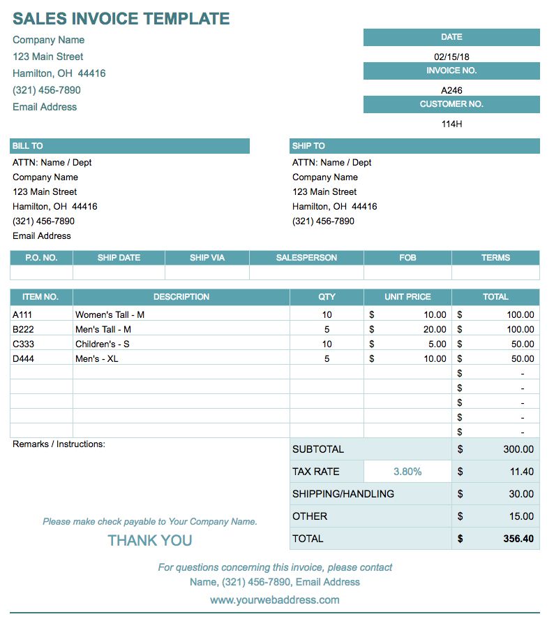 Free Google Docs Invoice Templates | Smartsheet