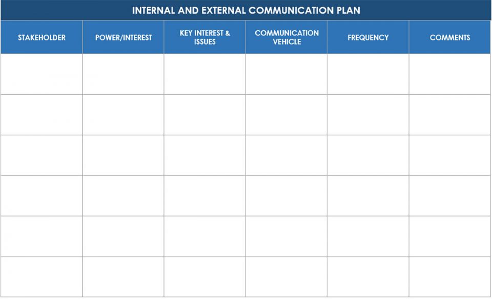 IC Internal and External Stakeholder Communication Plan Template