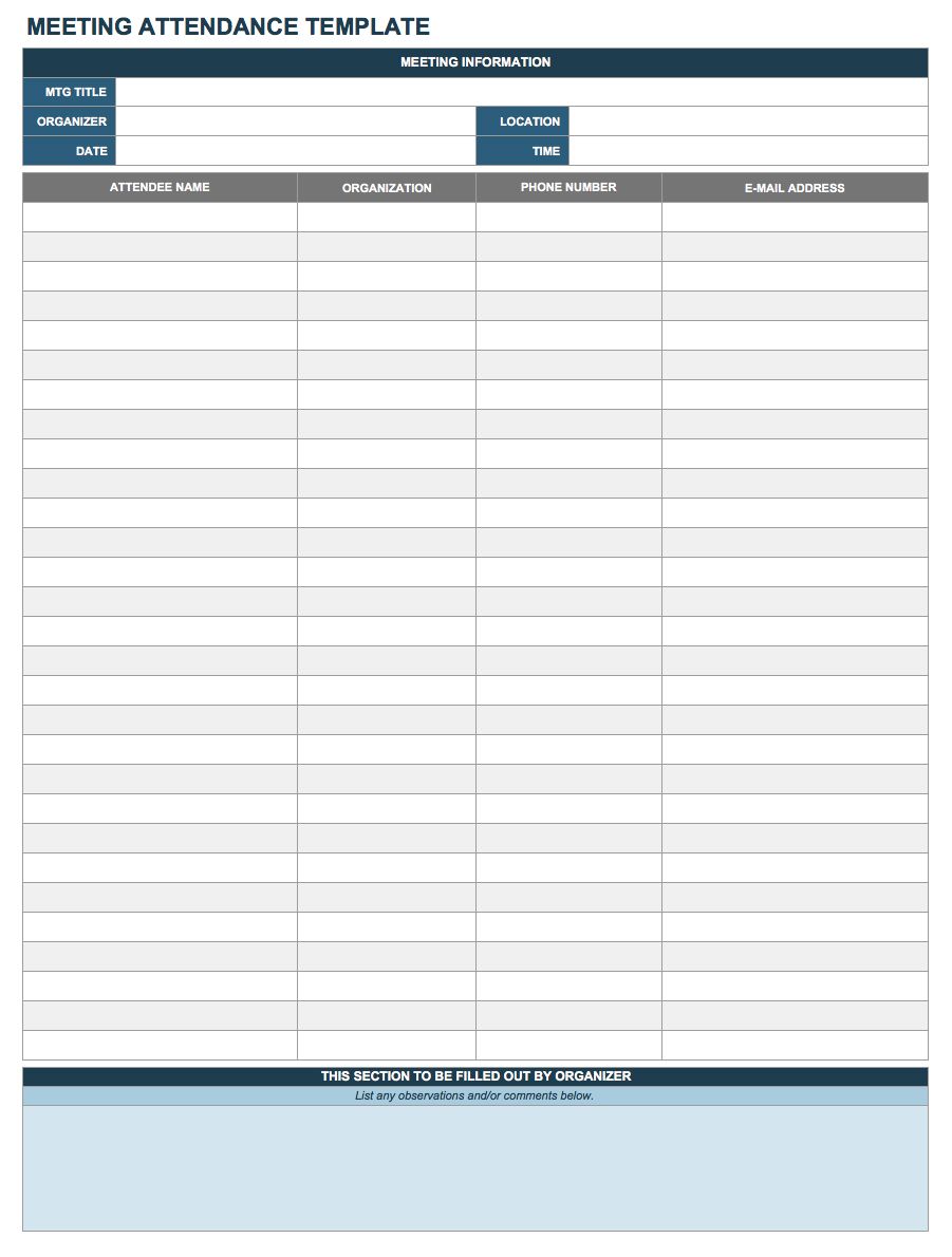 Free Attendance Spreadsheets And Templates Smartsheet Free Attendance Spreadsheets And Templates Smartsheet