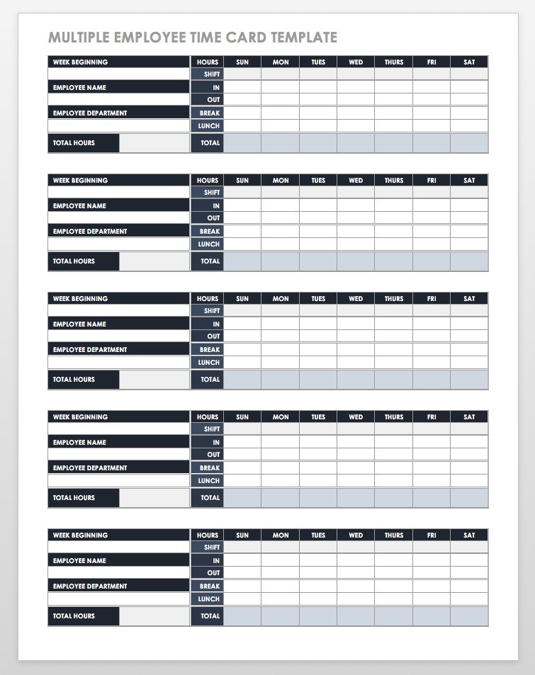 17 Free Timesheet and Time Card Templates | Smartsheet
