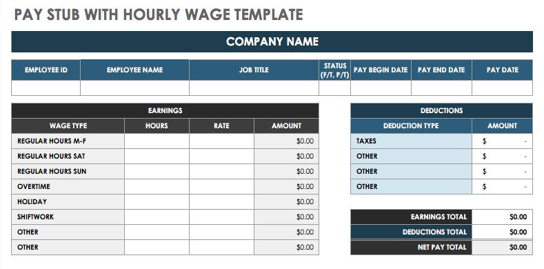 download maker free payslip Free Stub Pay    Templates Smartsheet