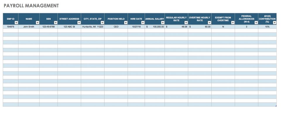 IC Payroll Management Template