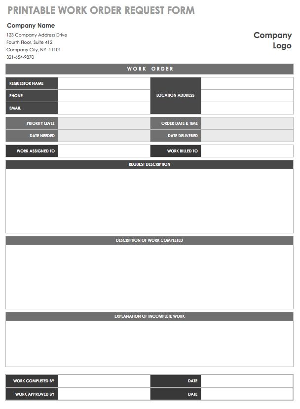 Generic Work Order Form Printable - Generic Bakery Order Form - Cake Order Form Template ...