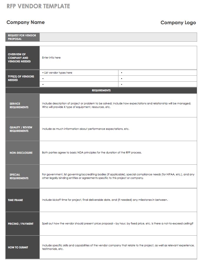 13 Free Vendor Templates