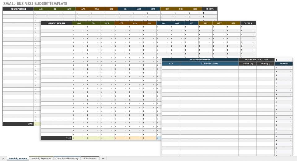 Free Startup Plan Bud & Cost Templates