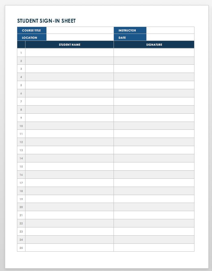 sign in sheet edit template