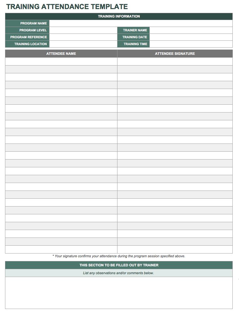 Attendance List Template Free List Templates Attendance List Template Free List Templates