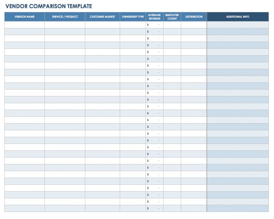 13 Free Vendor Templates Smartsheet