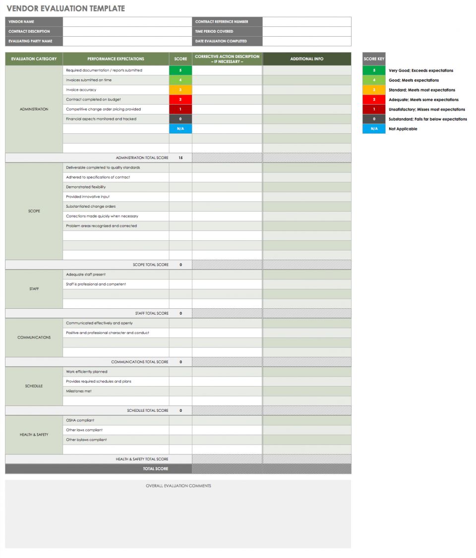 13 Free Vendor Templates | Smartsheet