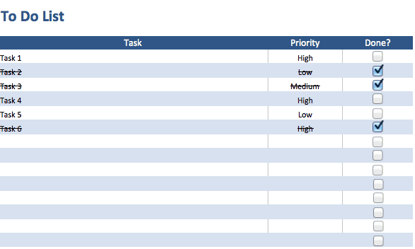 Free To Do List Templates in Excel | to do list excel template
